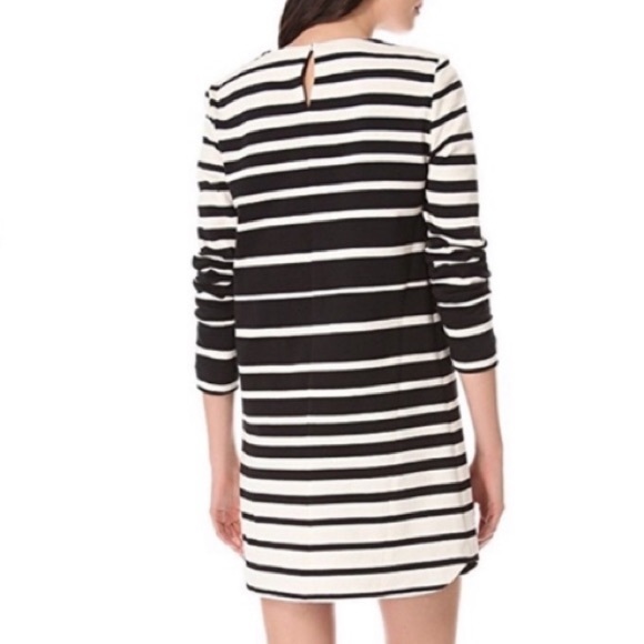 Tibi Variegated Black & White Striped Colorblock Shift Slip Dress - M - Picture 2 of 13